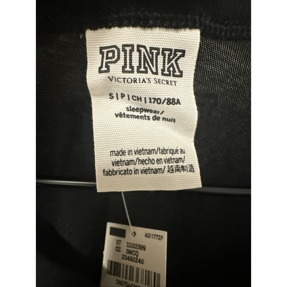 Victorias Secret Pink Women Size Small Sleeveless Shirt "Caffeine Queen" Black - Picture 2 of 8